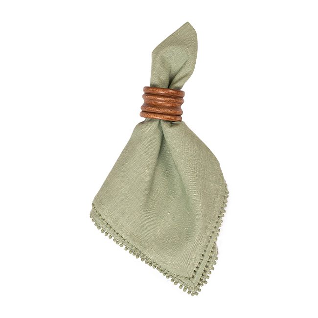 Juliska Berry Trim Napkin | Watercress with napkin ring