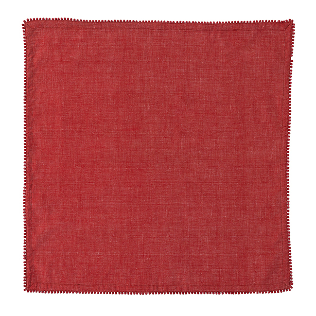 Juliska Berry Trim Napkin | Red - flat