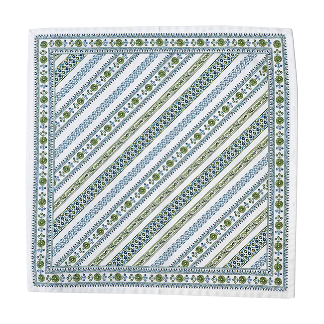 Juliska Seville Stripe Napkin | Green - flat