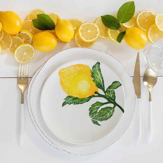 Vietri Limoni Salad Plate Place Setting