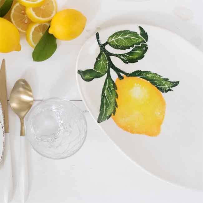 Vietri Limoni Small Oval Platter Lifestyle