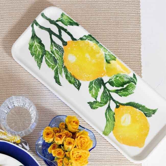 Vietri Limoni Rectangular Tray Lifestyle