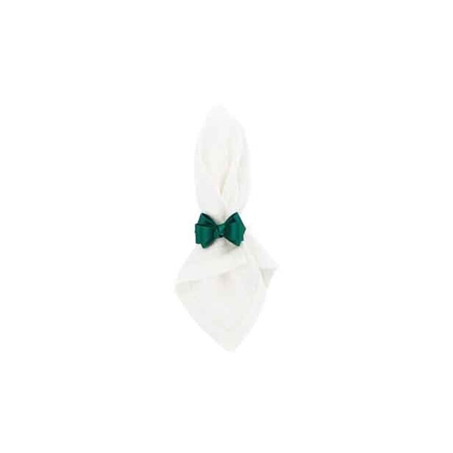 Tuxedo Evergreen Napkin Ring w/ White Napkin