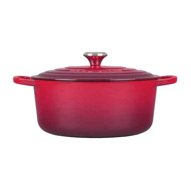 Le Creuset Signature 7.25 Qt Round Dutch Oven Side View | Cerise