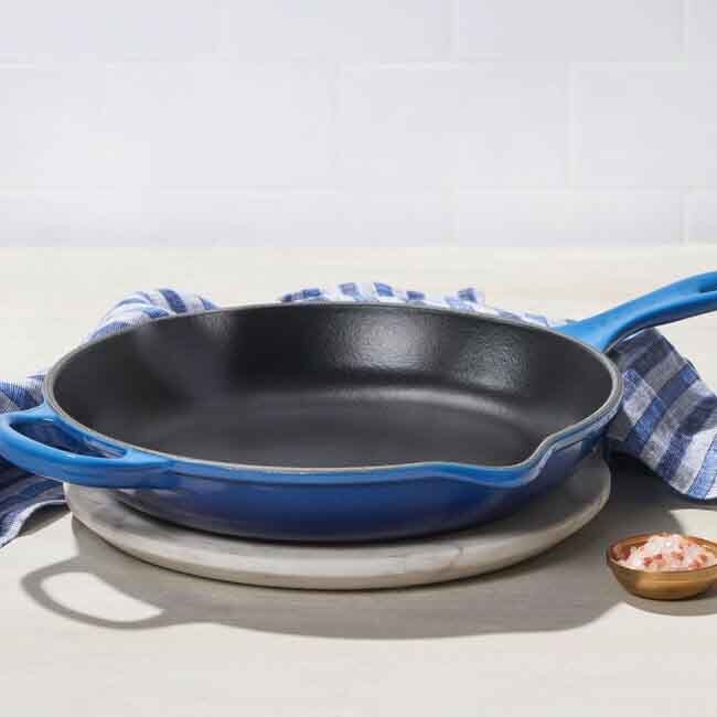 Le Creuset Signature Iron Handle Skillet - Marseille Blue - 10.25