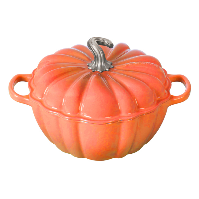 Product Le Creuset 4 Qt. Cast Iron Cocotte Figural Pumpkin Cocotte with Figural Knob | Persimmon