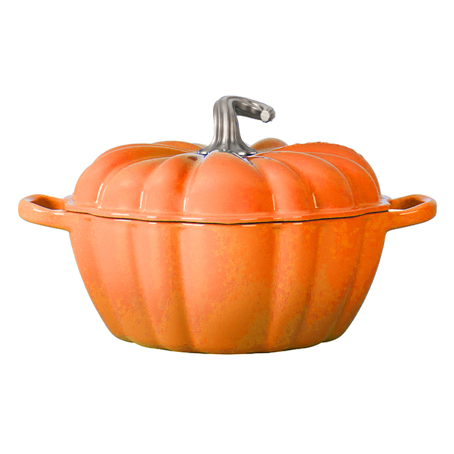 Le Creuset 4 qt. Cast Iron Pumpkin Cocotte Persimmon