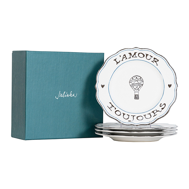 Juliska L'Amour Toujours Dessert/Salad Plates | Set of 4 - box