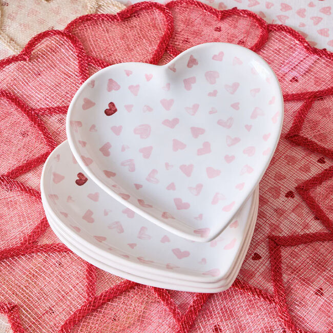 Juliska Love You More 7” Hostess Tray | Pink - stacked
