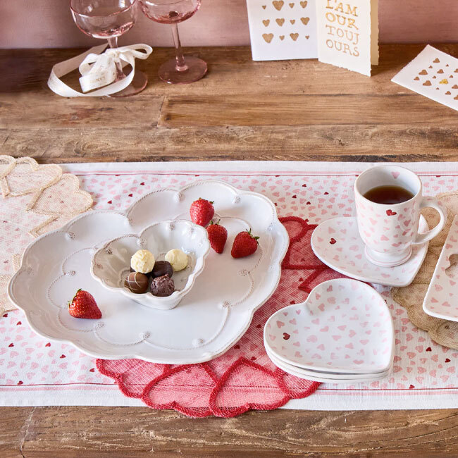 Juliska Love You More 7” Hostess Tray | Pink with collection