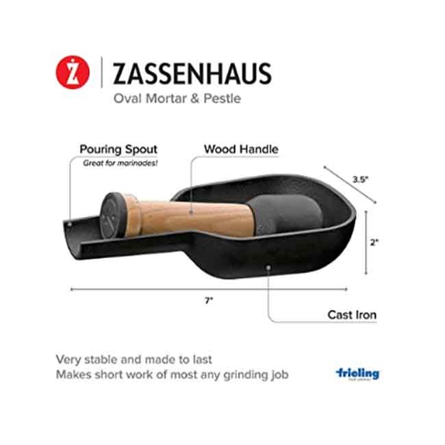 Frieling Zassenhaus Cast Iron “Oval” Mortar & Pestle