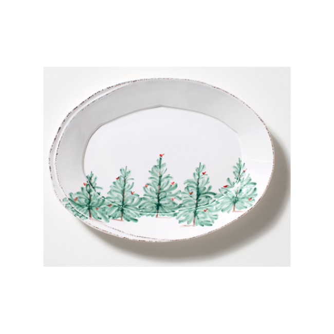 Vietri Lastra Holiday Small Oval Platter