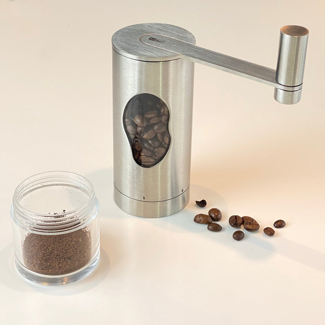 AdHoc Mrs. Bean Manual Stainless Steel Coffee Grinder with Adjustable Coarseness Settings