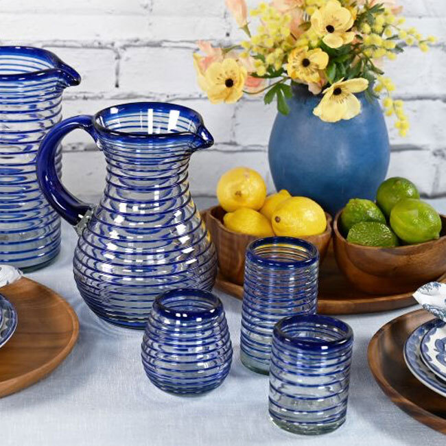 Pacific Merchants Cobalt Blue Vortex Tumbler with collection