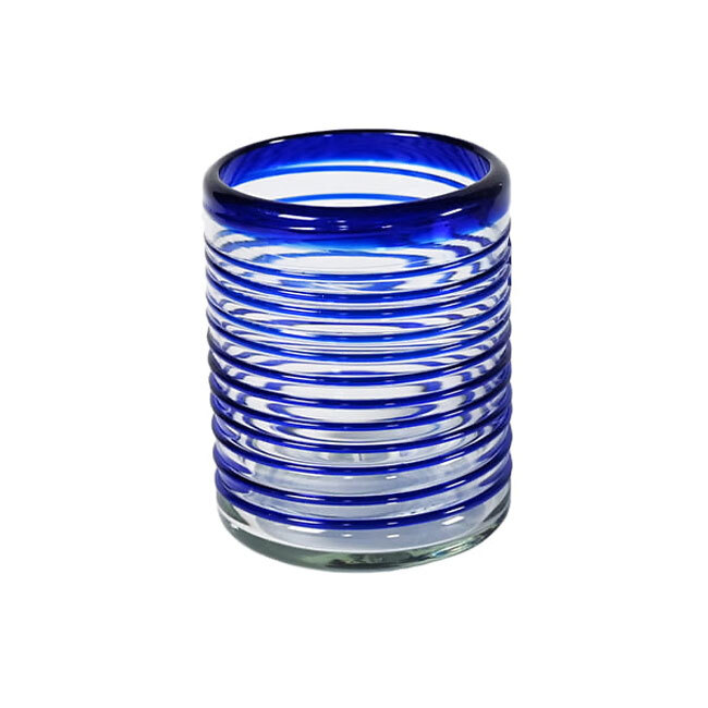 Product Pacific Merchants Cobalt Blue Vortex Double Old Fashioned Glass
