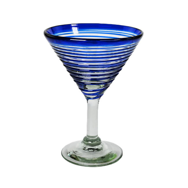 Product Pacific Merchants Cobalt Blue Vortex Martini Glass