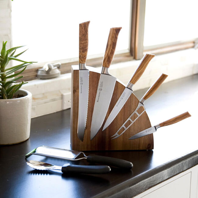 Messermeister Wood Quarter Round Magnetic Knife Block