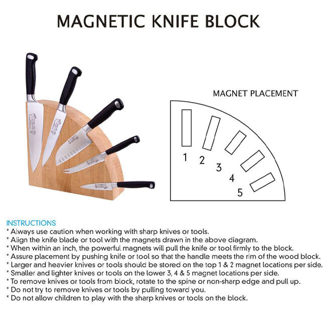 Messermeister Wood Quarter Round Magnetic Knife Block