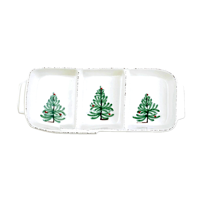 Product Vietri Melamine Lastra Holiday Three-Part Server