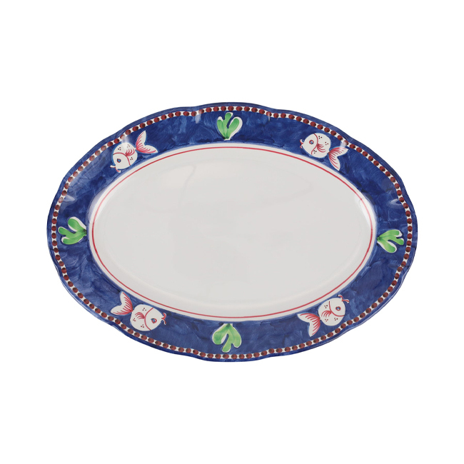 Vietri Campagna Melamine Oval Platter | Pesce