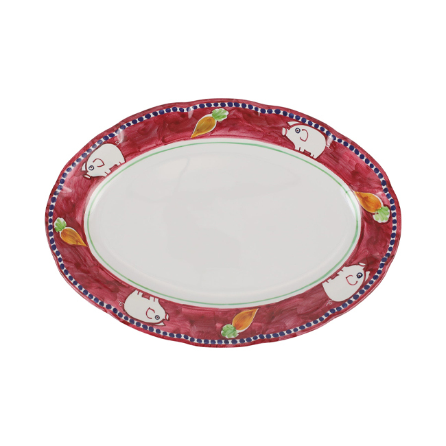 Vietri Campagna Melamine Oval Platter | Porco