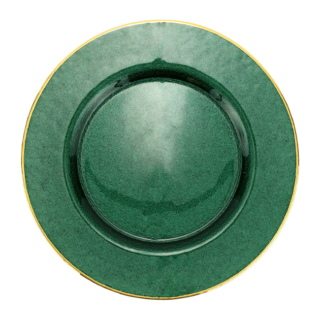 Product Vietri Metallic Glass Emerald Plate/Charger