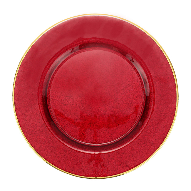 Vietri Metallic Glass Ruby Plate/Charger