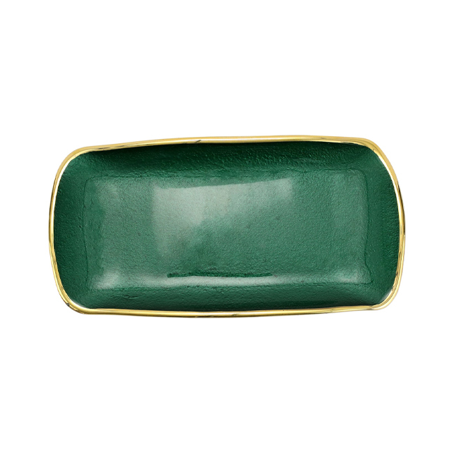 Product Vietri Metallic Glass Emerald Rectangular Tray