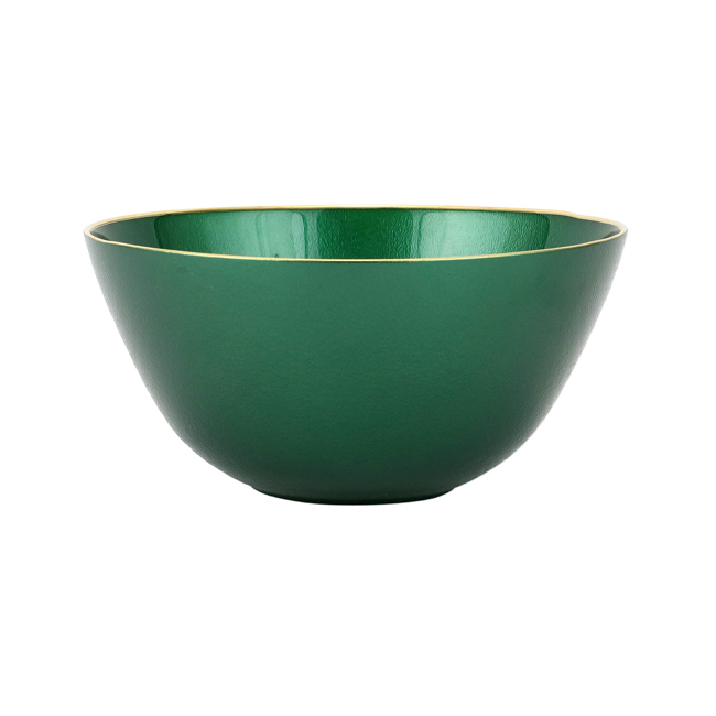 Vietri Metallic Glass Emerald Deep Bowl - Side