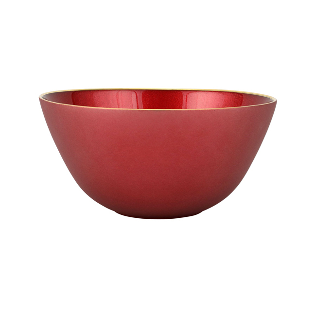 Vietri Metallic Glass Ruby Deep Bowl - Side