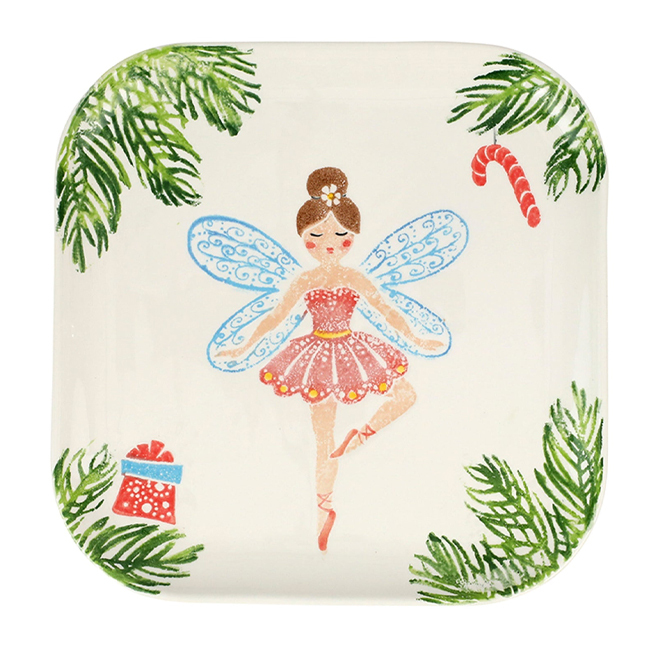 Vietri Nutcrackers Sugar Plum Fair Square Platter