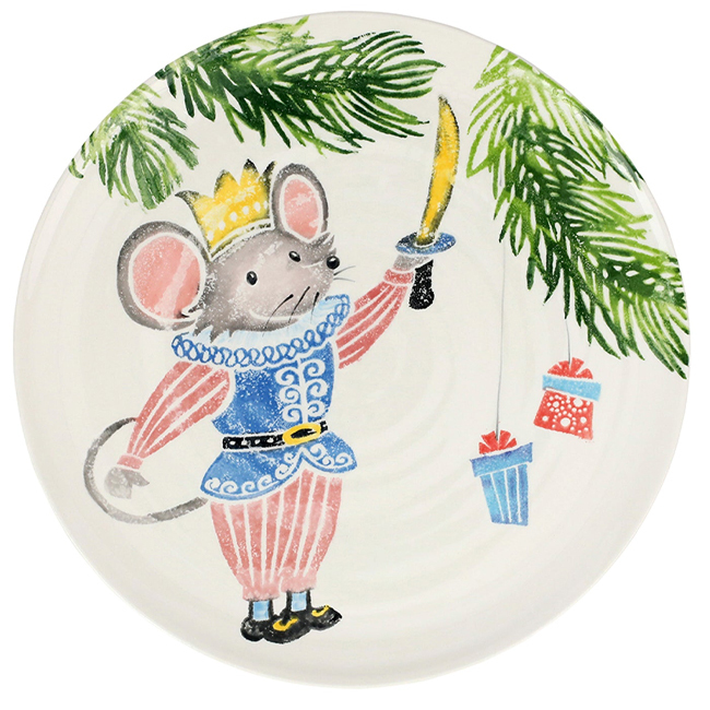 Vietri Nutcrackers Mouse King Round Platter