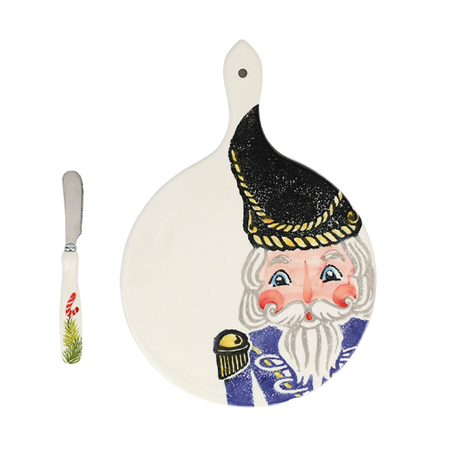 Vietri Nutcrackers Small Cheese Board with Spreader