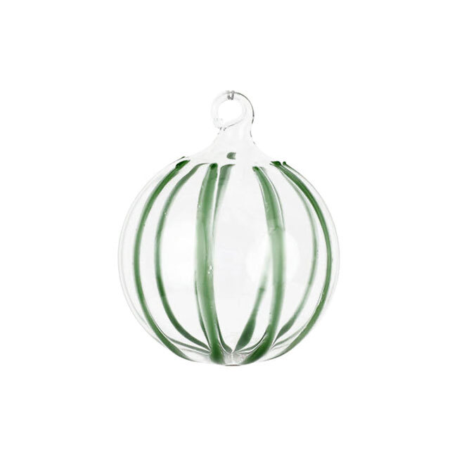 Product Vietri Nuovo Stripe Glass Ornament | Green