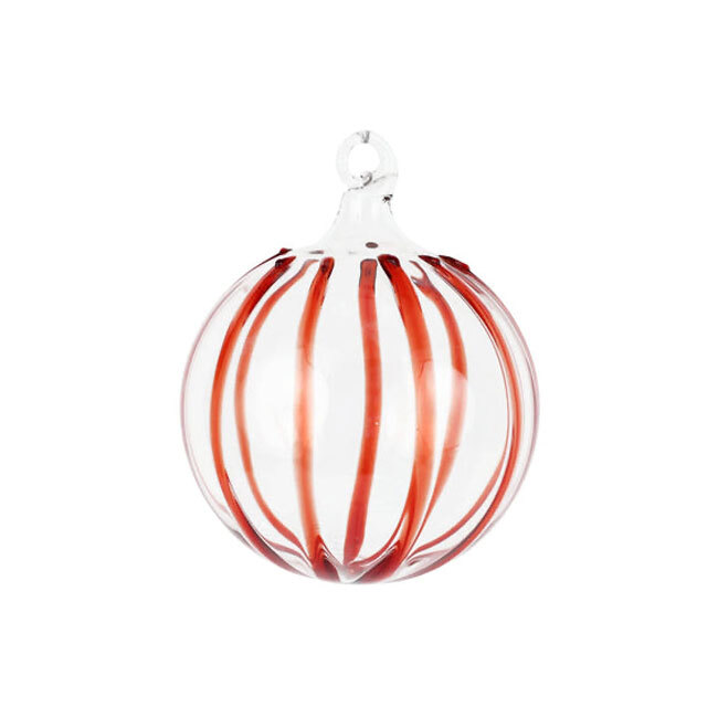 Product Vietri Nuovo Stripe Glass Ornament | Red	