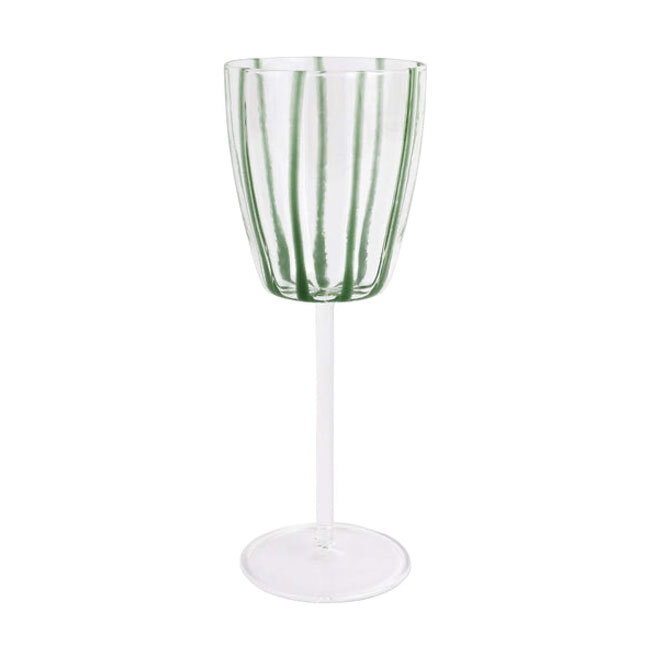 Vietri Nuovo Stripe Wine Glass | Green