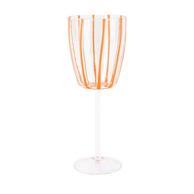 Vietri Nuovo Stripe Wine Glass | Orange