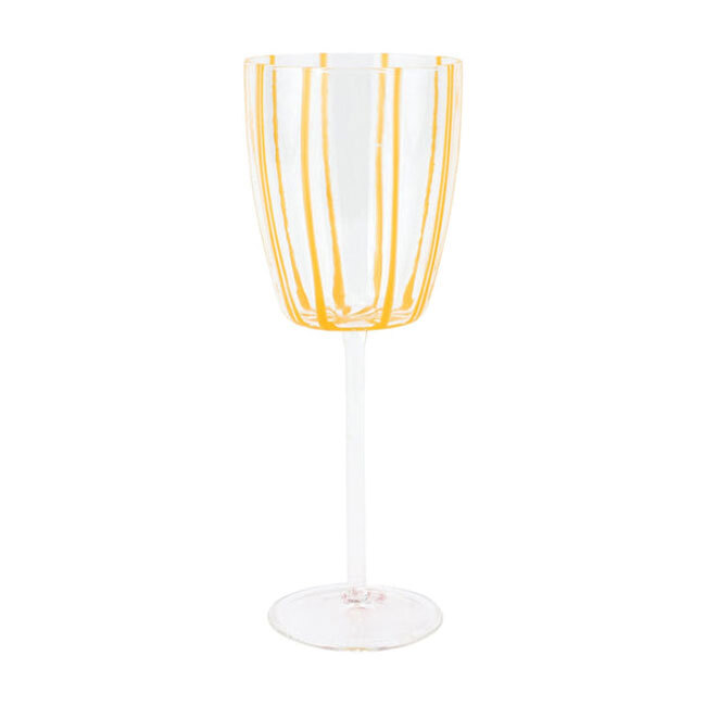 Vietri Nuovo Stripe Wine Glass | Yellow