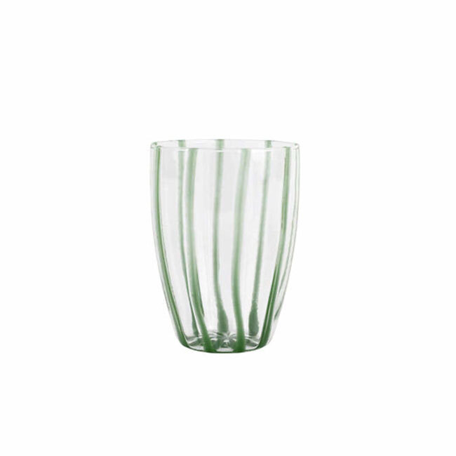Vietri Nuovo Stripe Tall Tumbler Glass | Green