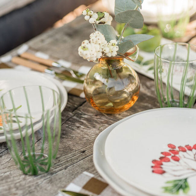 Vietri Nuovo Stripe Tall Tumbler Glass | Green