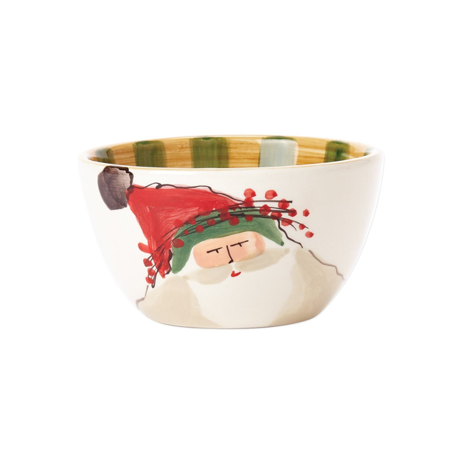 Vietri Old St. Nick Cereal Bowl | Green Hat