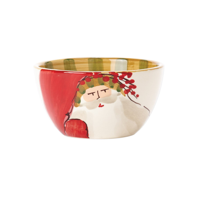 Vietri Old St. Nick Cereal Bowl | Striped Hat	