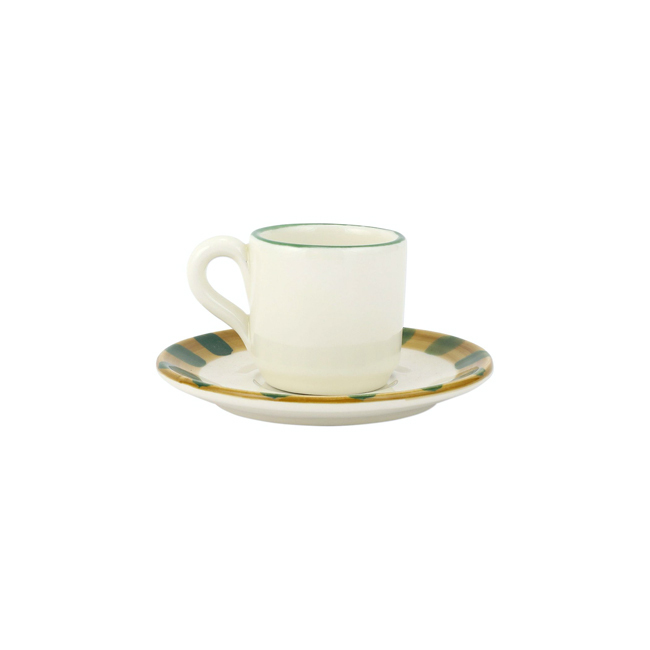 Vietri Old St. Nick Espresso Cup and Saucer | Back Side