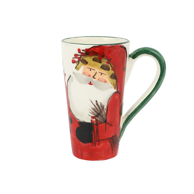 Vietri Old St. Nick Latte Mug with Bird Nest	