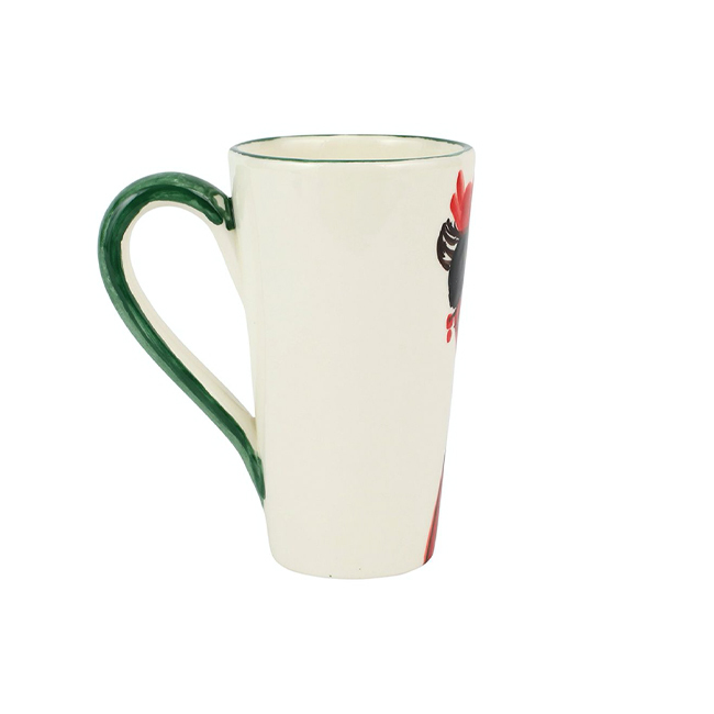 Vietri Old St. Nick Latte Mug with Bird Nest	- back