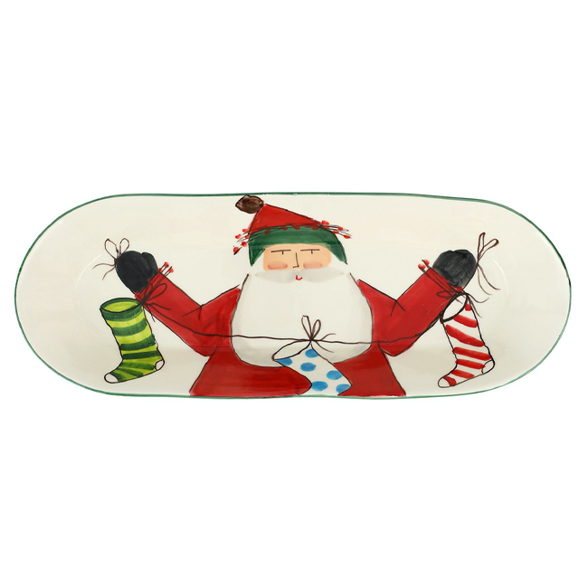 Product Vietri Old St. Nick Bread Server with Stockings