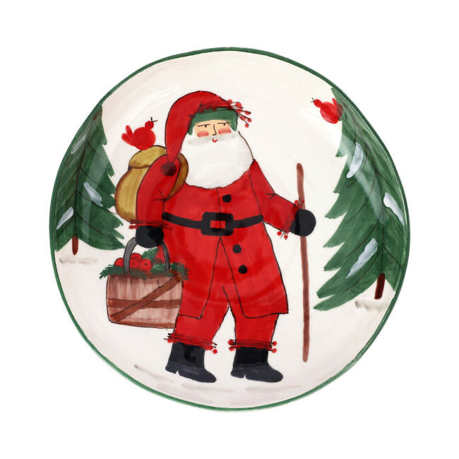 Product Vietri Old St. Nick Shallow Bowl With Apple Basket