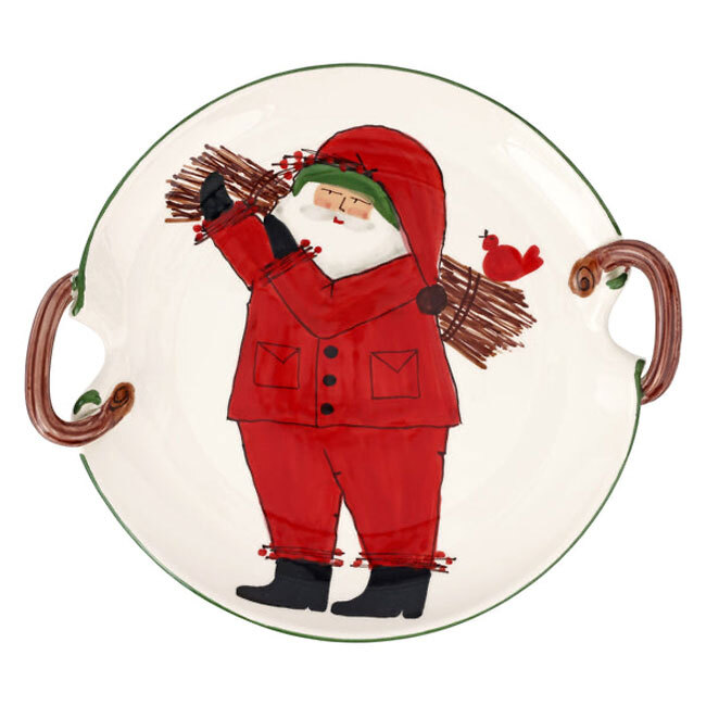 Product Vietri Old St. Nick Handled Round Platter With Sticks