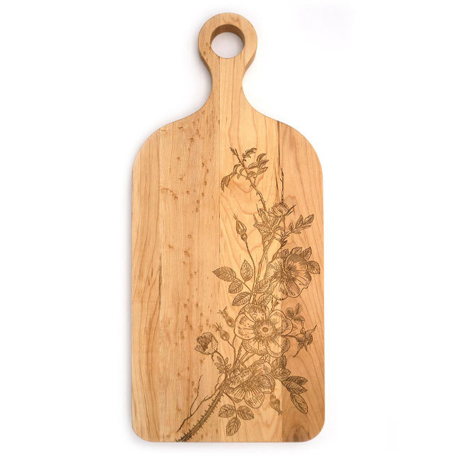 Product J.K. Adams Maple Paddle Board	| Wild Rose | 18” x 8” | Rose Peacham - front