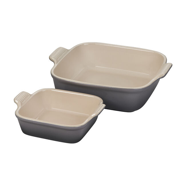 Le Creuset Stoneware Rectangular Dish with Platter Lid, Oyster